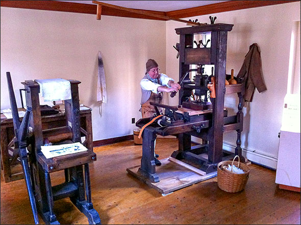 Ben Franklin style printing press